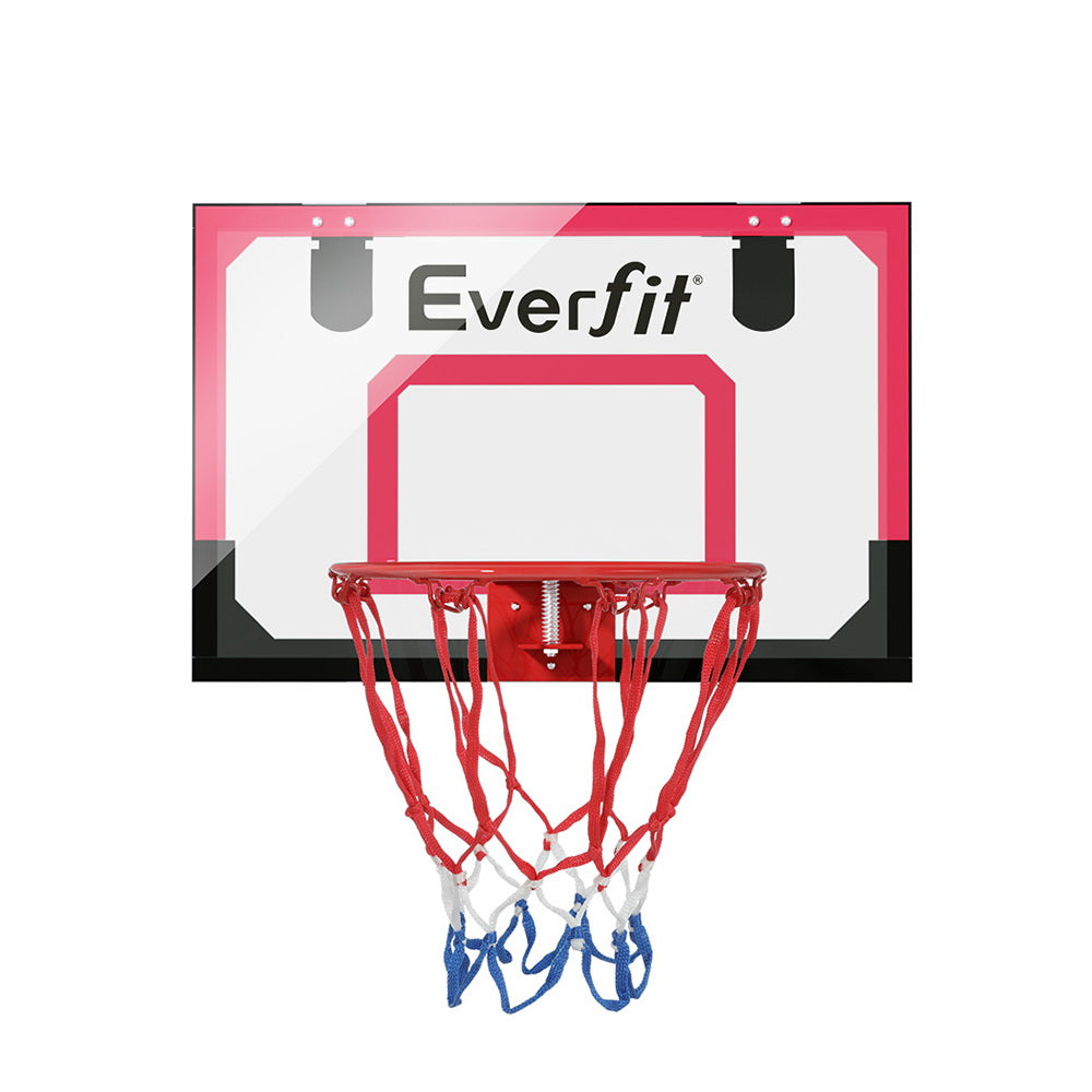 Everfit 23inches Mini Basketball Hoop Backboard Door Wall Mounted Sports Kids Red