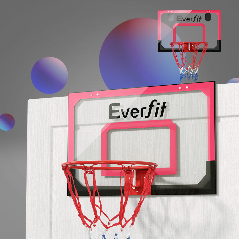 Everfit 23inches Mini Basketball Hoop Backboard Door Wall Mounted Sports Kids Red