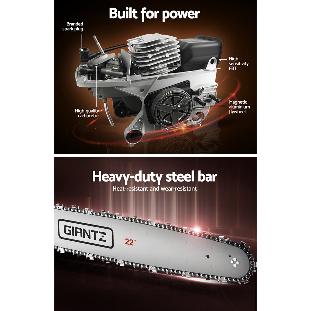 Giantz Chainsaw Petrol 58CC 22inches Bar Commercial E-Start Pruning Chain Saw,Giantz Chainsaw Petrol 58CC 22inches Bar Commercial E-Start Pruning Chain Saw 4.2HP