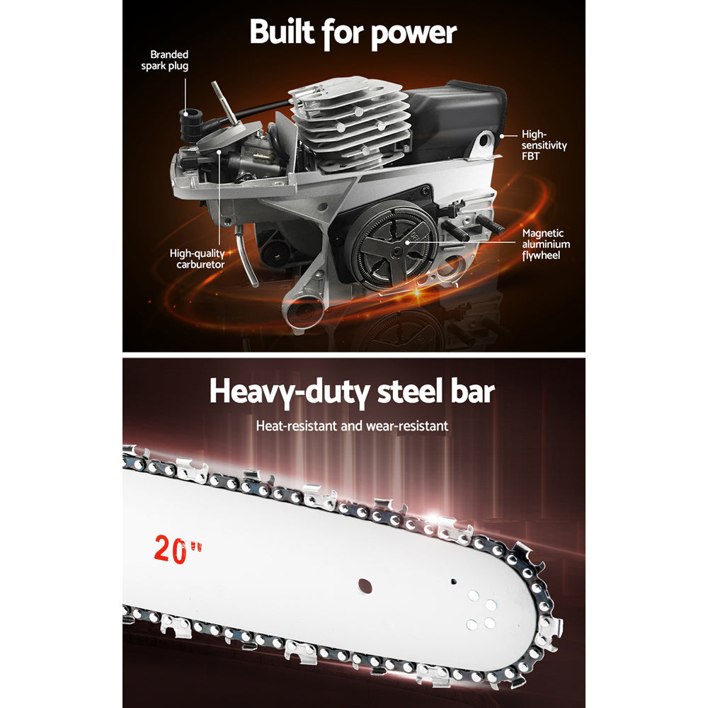 Giantz Chainsaw Petrol 52CC 20inches Bar Commercial E-Start Pruning Chain Saw,Giantz Chainsaw Petrol 52CC 20inches Bar Commercial E-Start Pruning Chain Saw 4.0HP
