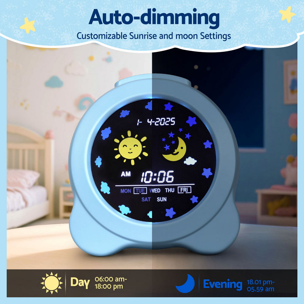 Artiss 3.8inches Digital Day Clock Calendar Alarm LCD Display Blue