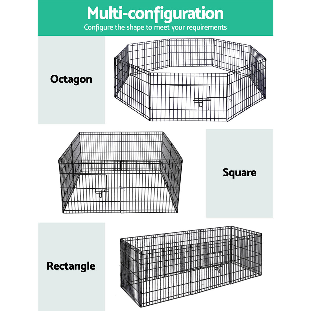i.Pet 2x24inches 8 Panel Dog Playpen Pet Fence Exercise Cage Enclosure Play Pen