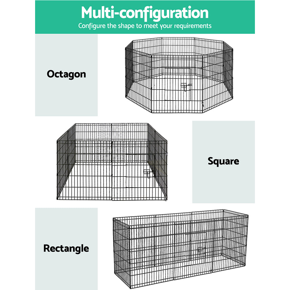 i.Pet 30inches 8 Panel Dog Playpen Pet Fence Exercise Cage Enclosure Play Pen