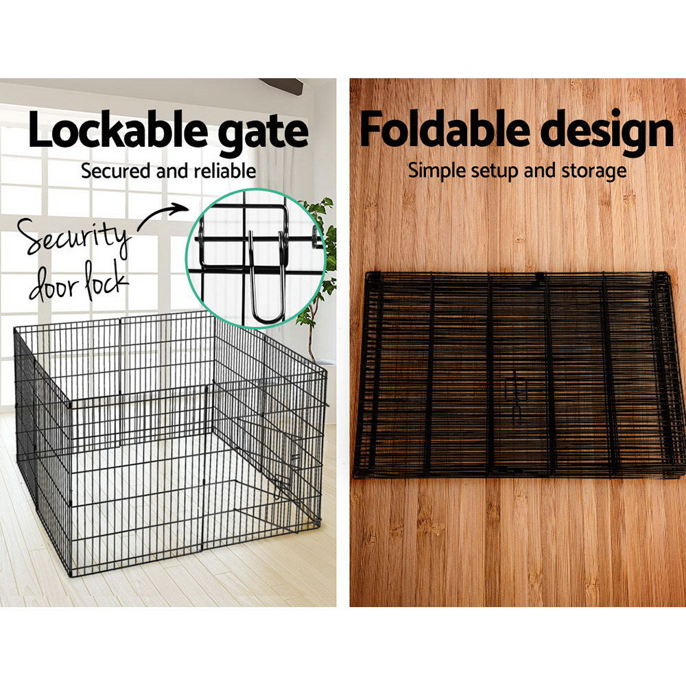 i.Pet 2x30inches 8 Panel Dog Playpen Pet Fence Exercise Cage Enclosure Play Pen