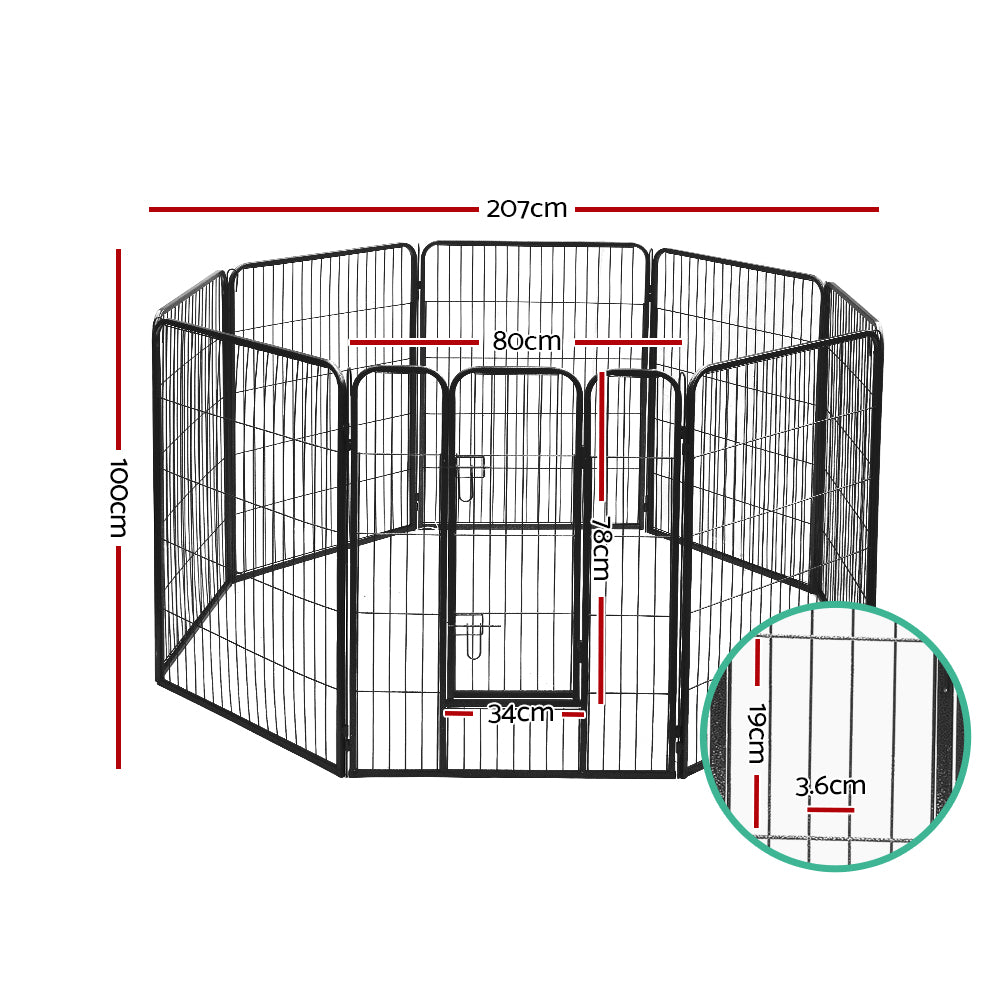i.Pet 40inches 8 Panel Dog Playpen Pet Exercise Cage Enclosure Fence Play Pen