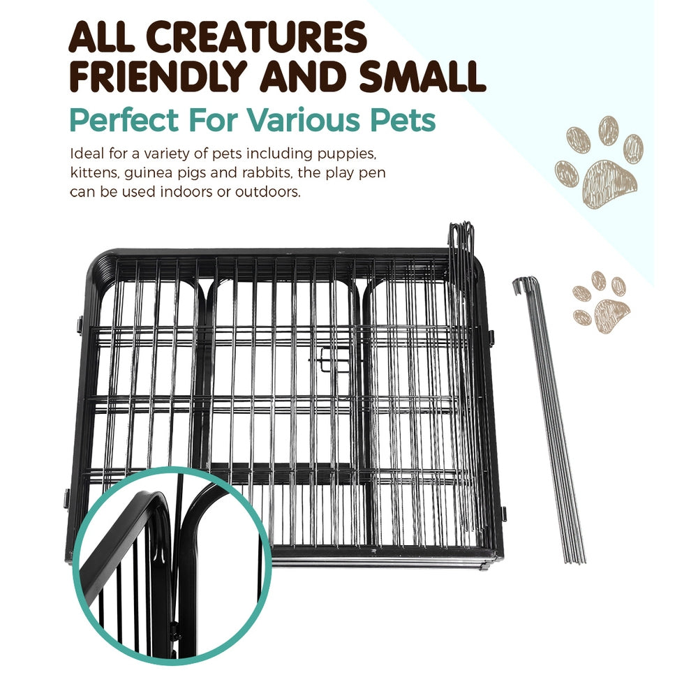 i.Pet 24inches 8 Panel Dog Playpen Pet Exercise Cage Enclosure Fence Play Pen