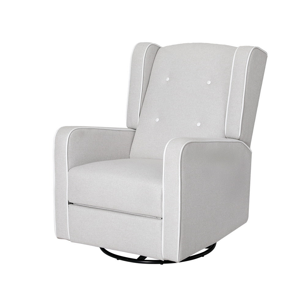 Artiss Recliner Armchair 360锟�Swivel Grey Fabric
