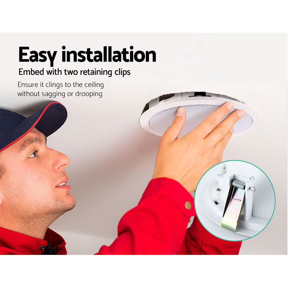 2 x 6inches In Ceiling Speakers Home 80W Speaker Theatre Stereo Outdoor Multi Room