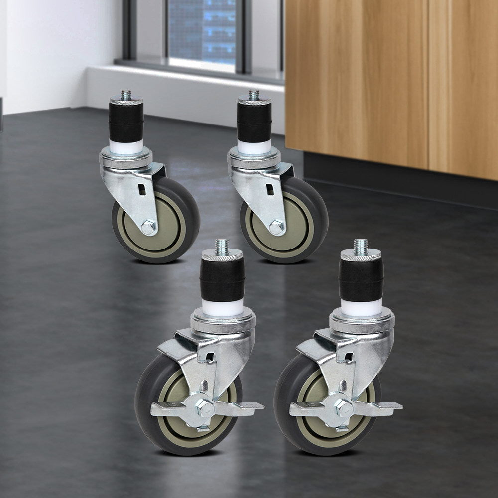 Cefito 4inches Swivel Castor Wheels Stainless Steel Kitchen Bench Set of 4