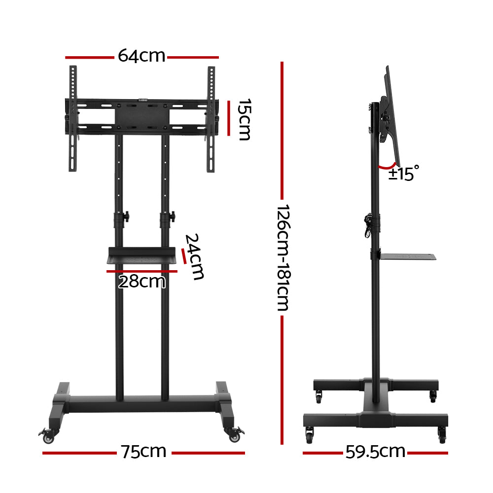 Artiss Mobile TV Stand for 23inches-65inches TVs Mount Bracket Portable Solid Trolley Cart