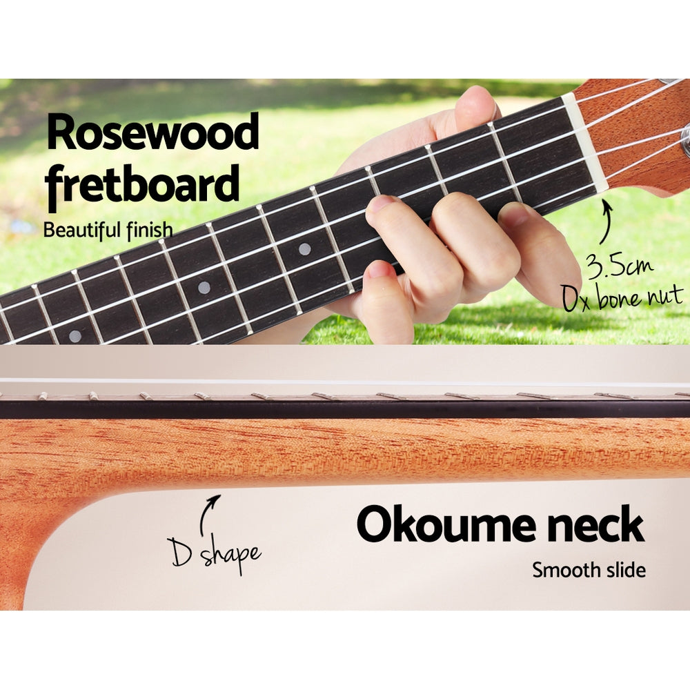 Alpha 26inches Ukulele Natural Mahogany Tenor Beginner Gift w/ Carry Bag