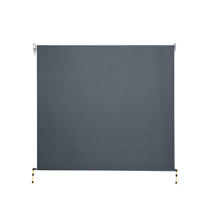 Instahut 2.1X2.5M Outdoor Blinds Awning Roll Down Canopy Retractable Outdoor Blinds Window Shade Grey