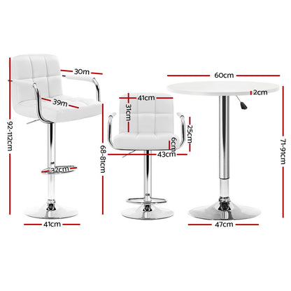Artiss Bar Table and Stools Set Dining Desk Kitchen Chairs Cafe Pub