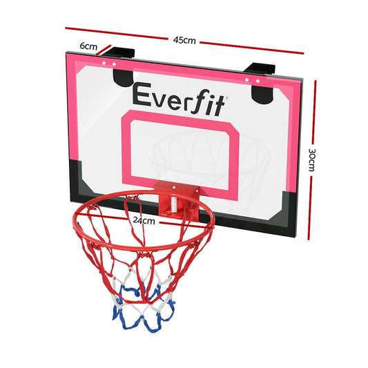 Everfit 23inches Mini Basketball Hoop Backboard Door Wall Mounted Sports Kids Red