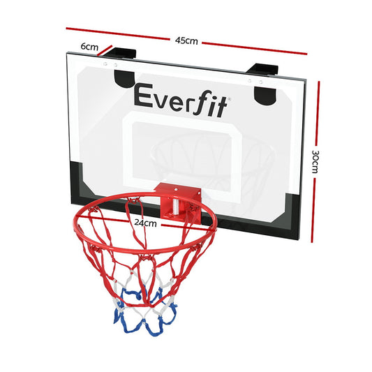 Everfit 23inches Mini Basketball Hoop Backboard Door Wall Mounted Sports Kids Black