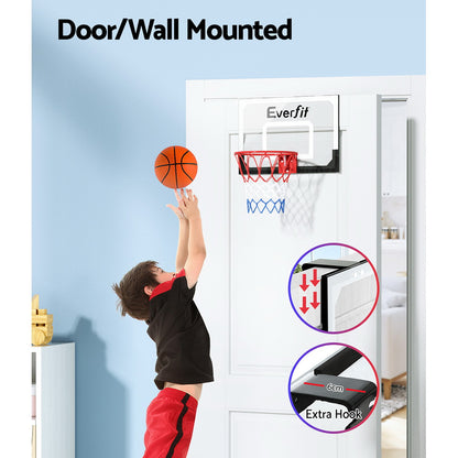 Everfit 23inches Mini Basketball Hoop Backboard Door Wall Mounted Sports Kids Black