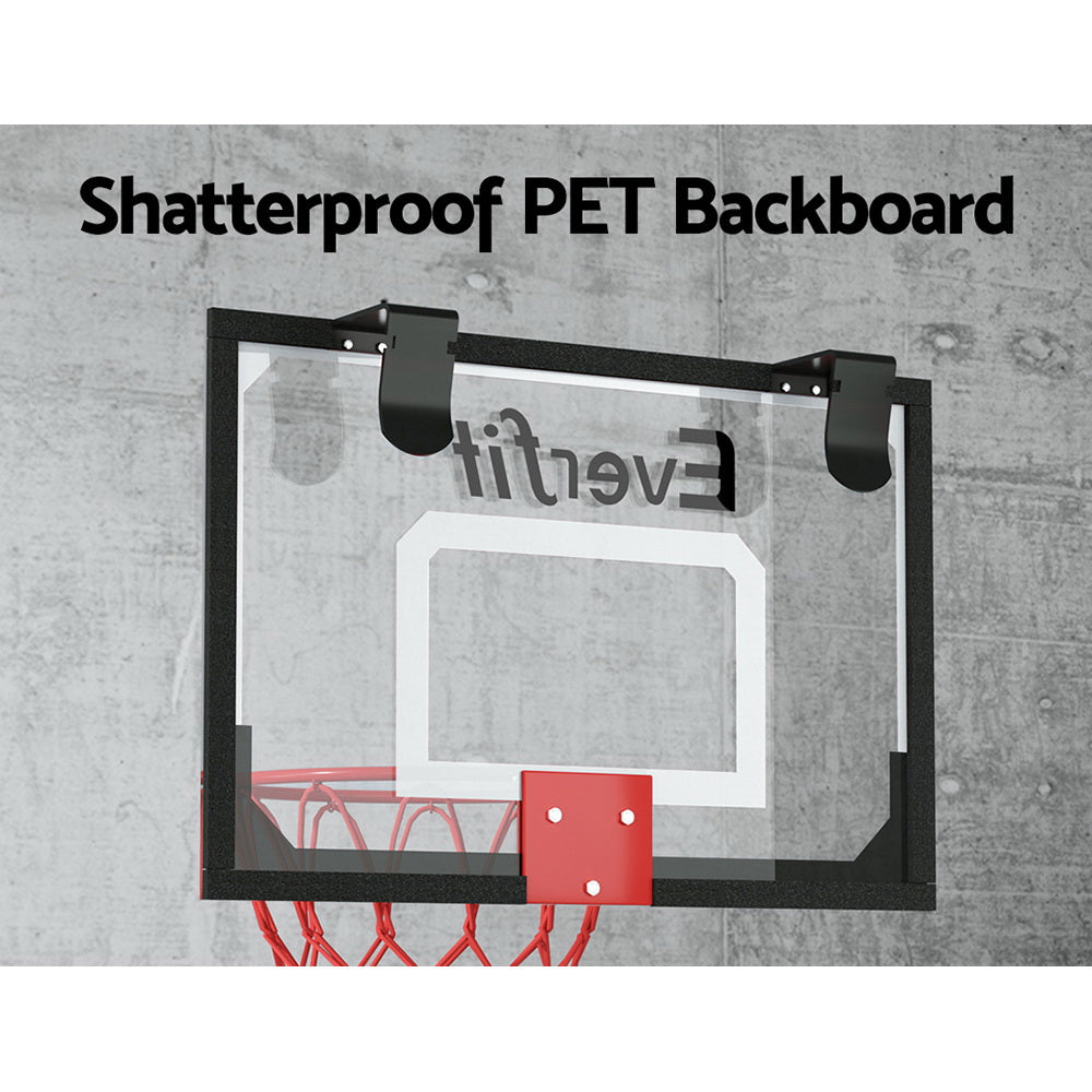 Everfit 23inches Mini Basketball Hoop Backboard Door Wall Mounted Sports Kids Black