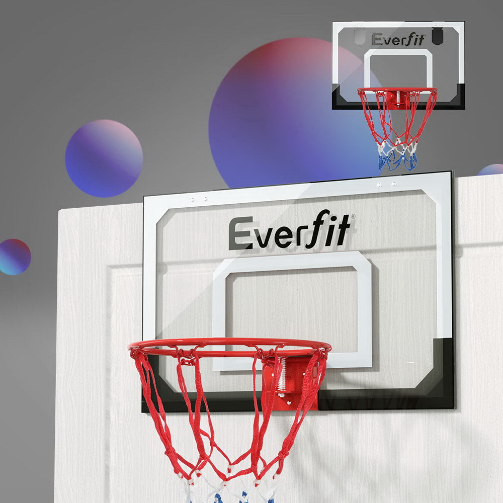 Everfit 23inches Mini Basketball Hoop Backboard Door Wall Mounted Sports Kids Black