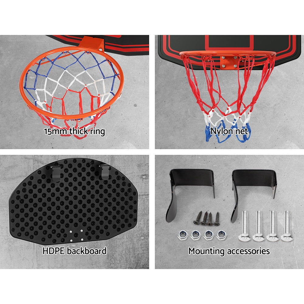 Everfit 38inches Basketball Hoop Backboard Door Wall Mounted Ring Net Sports Kids