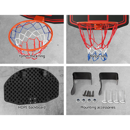 Everfit 38inches Basketball Hoop Backboard Door Wall Mounted Ring Net Sports Kids