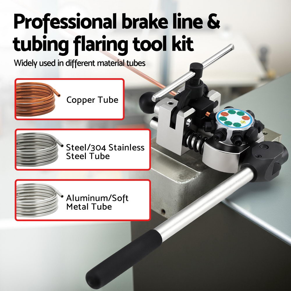 Giantz 45掳 Brake Line Flaring Tool Kit for 3/16inches-3/8inches Tubing with Cutter