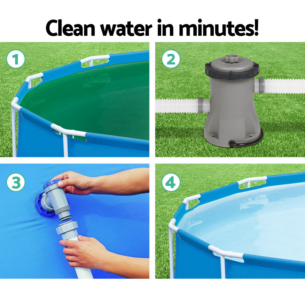 Bestway Pool Pump Cartridge Filter 330GPH 1249L/H Flowclear鈩�Filters Cleaner