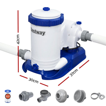 Bestway Pool Pump Cartridge Filter 2500GPH 9463L/H Flowclear鈩�Filters Cleaner