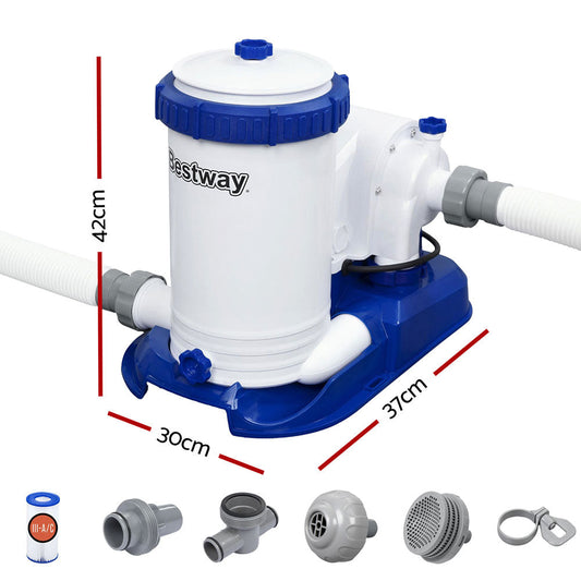 Bestway Pool Pump Cartridge Filter 2500GPH 9463L/H Flowclear鈩�Filters Cleaner