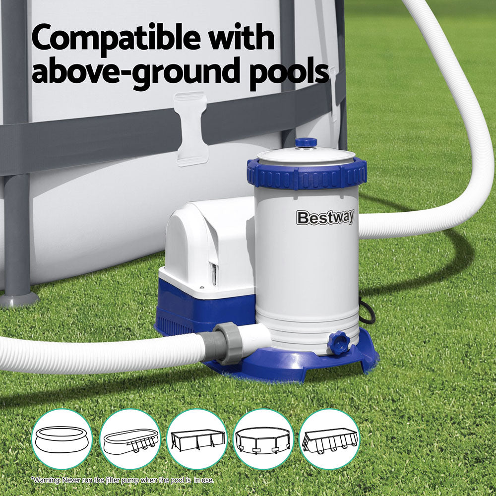 Bestway Pool Pump Cartridge Filter 2500GPH 9463L/H Flowclear鈩�Filters Cleaner