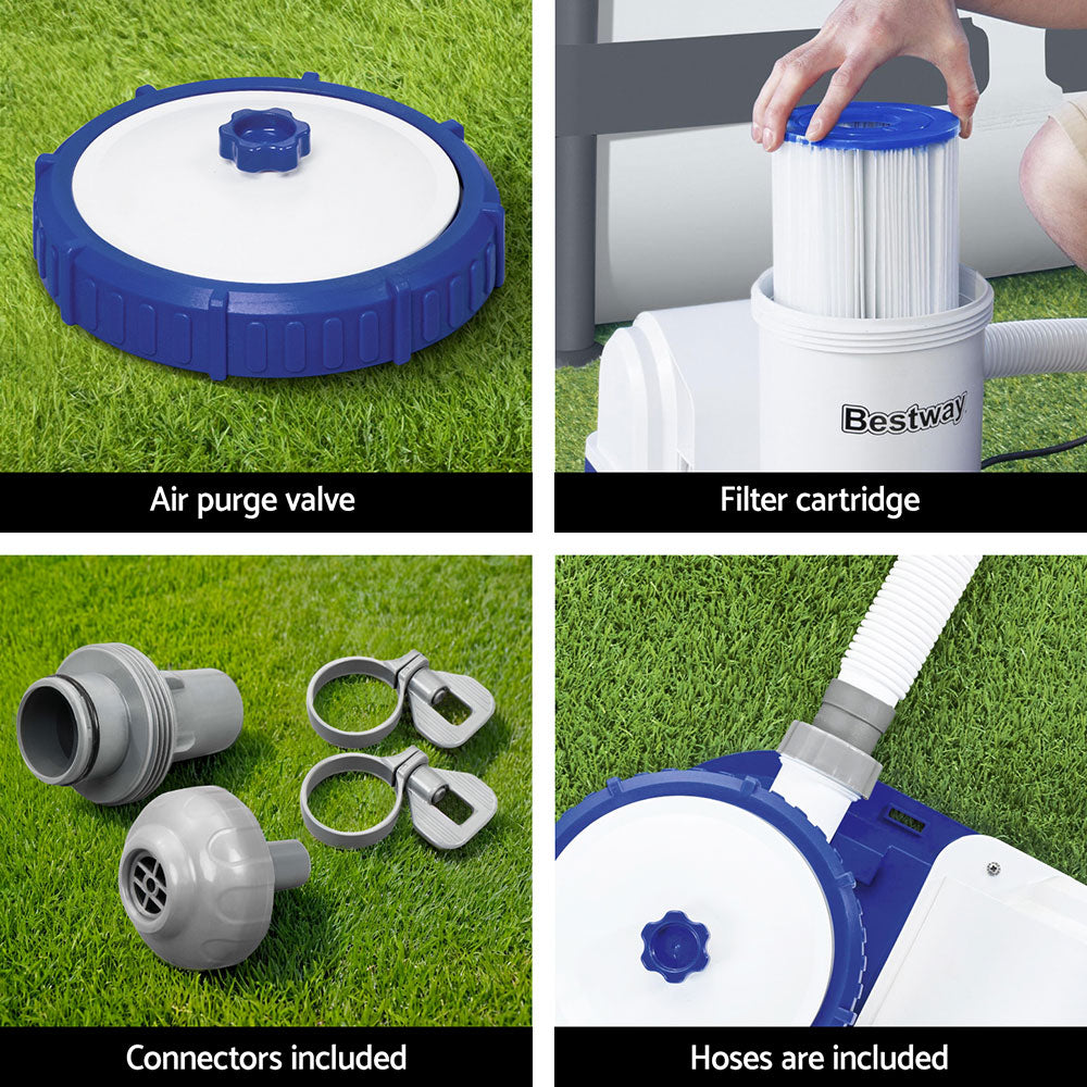 Bestway Pool Pump Cartridge Filter 2500GPH 9463L/H Flowclear鈩�Filters Cleaner