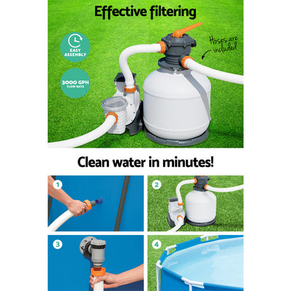 Bestway Pool Pump Sand Filter 3000GPH 11355L/H Pools Flowclear鈩�Filters