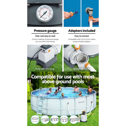 Bestway Pool Pump Sand Filter 3000GPH 11355L/H Pools Flowclear鈩�Filters