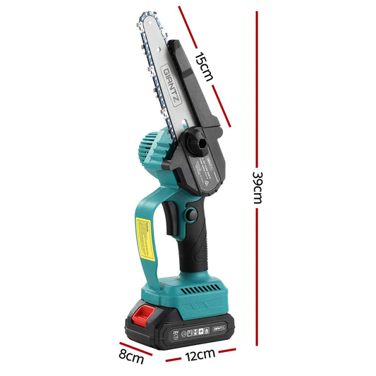 Giantz 6inches Mini Cordless Electric Chainsaw Rechargeable Wood Cutter