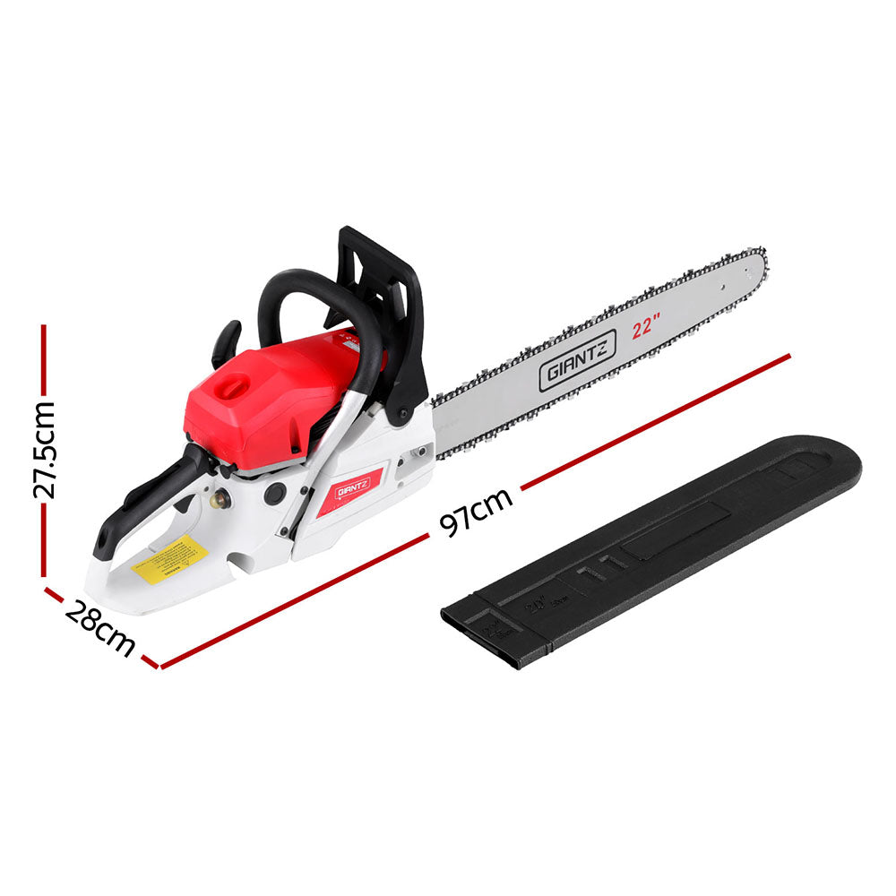 Giantz 74cc Petrol Chainsaw 22inches Bar E-Start Tree Pruning Chain Saw
