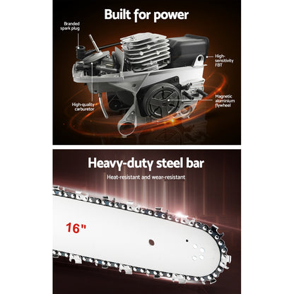 Giantz Chainsaw Petrol 45CC 16inches Bar Commercial E-Start Pruning Chain Saw,Giantz Chainsaw Petrol 45CC 16inches Bar Commercial E-Start Pruning Chain Saw 3.5HP