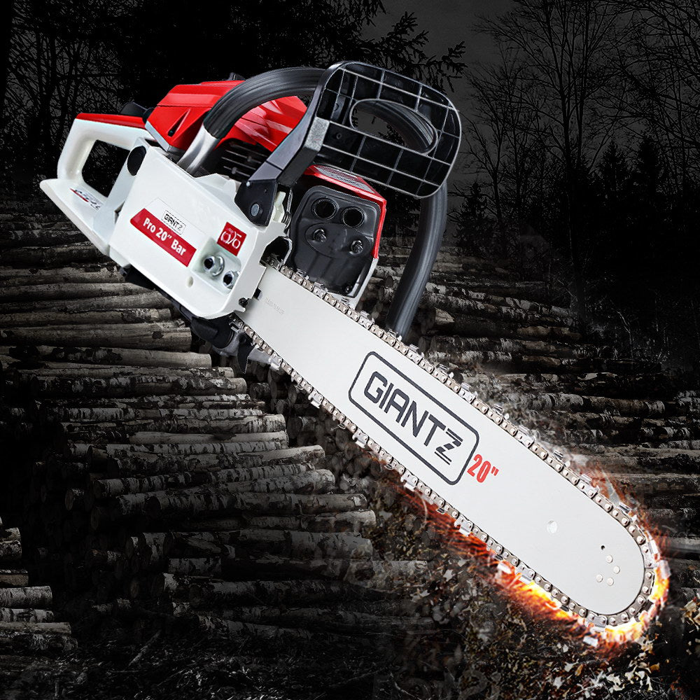 Giantz Chainsaw Petrol 52CC 20inches Bar Commercial E-Start Pruning Chain Saw White,Giantz Chainsaw Petrol 52CC 20inches Bar Commercial E-Start Pruning Chain Saw White