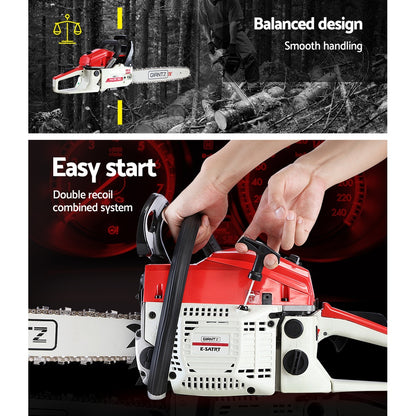 Giantz Chainsaw Petrol 52CC 20inches Bar Commercial E-Start Pruning Chain Saw White,Giantz Chainsaw Petrol 52CC 20inches Bar Commercial E-Start Pruning Chain Saw White