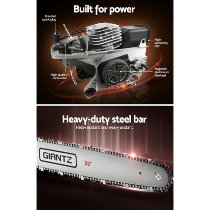 Giantz Chainsaw Petrol 58CC 22inches Bar Commercial E-Start Pruning Chain Saw,Giantz Chainsaw Petrol 58CC 22inches Bar Commercial E-Start Pruning Chain Saw 4.2HP