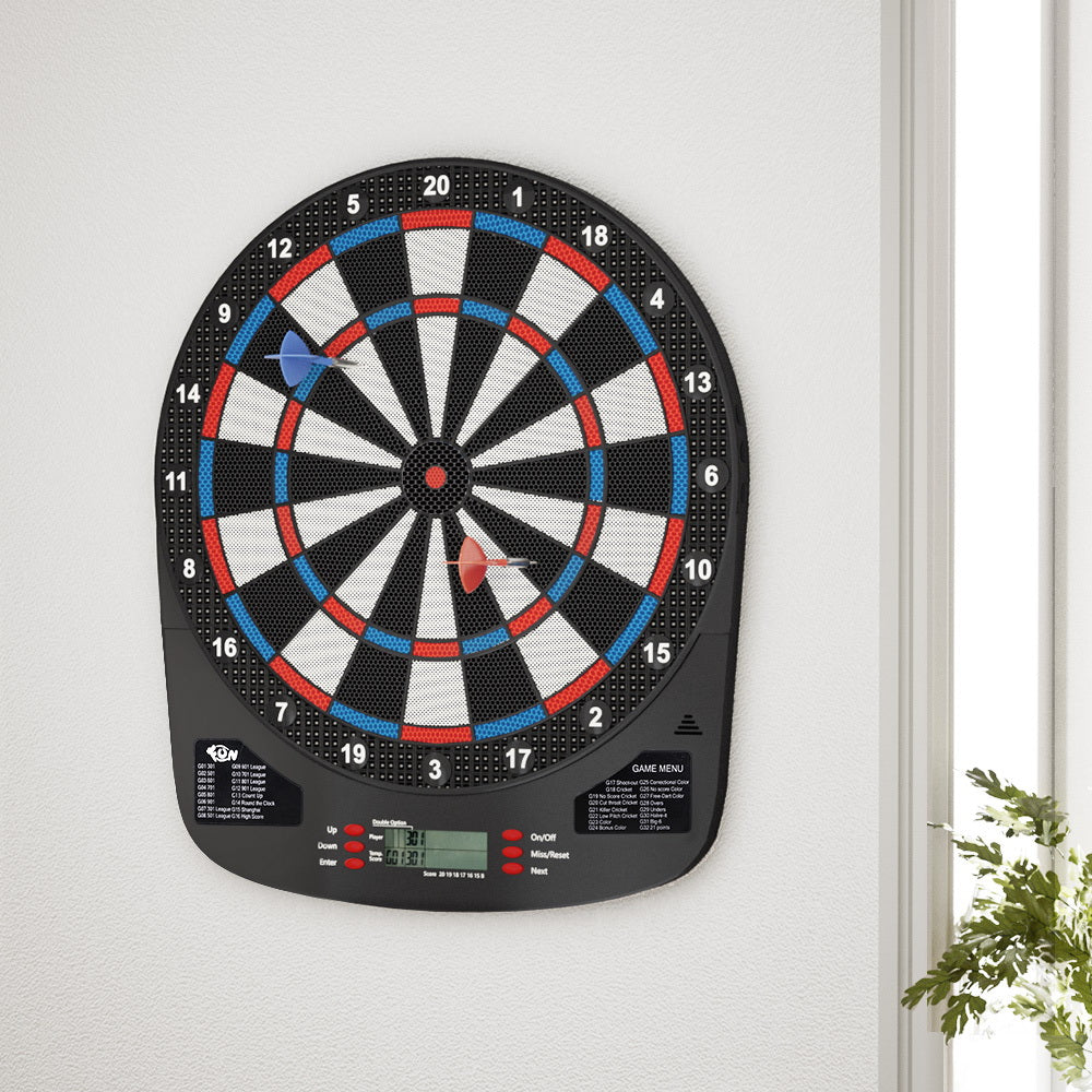 13.5inches Dartboard Dart Board with Soft Tip Darts Electronic Scorer 32 Games