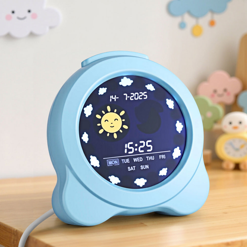 Artiss 3.8inches Digital Day Clock Calendar Alarm LCD Display Blue