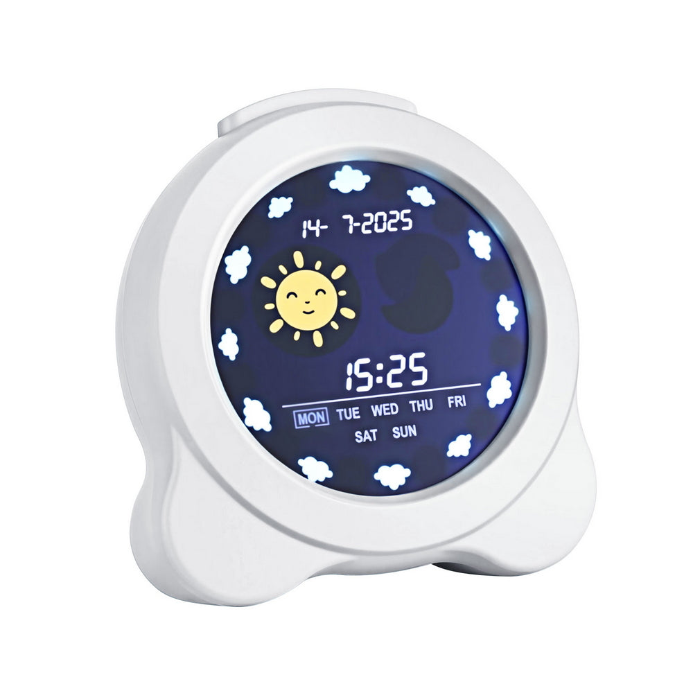Artiss 3.8inches Digital Day Clock Calendar Alarm LCD Display White