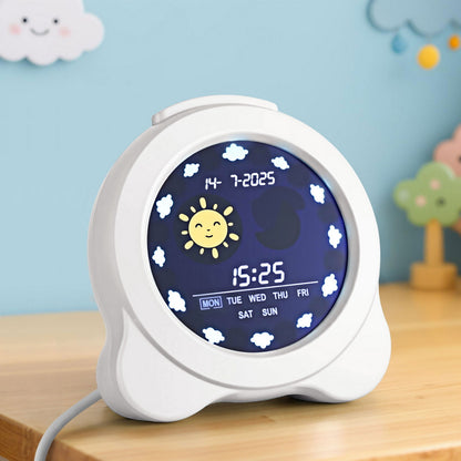 Artiss 3.8inches Digital Day Clock Calendar Alarm LCD Display White