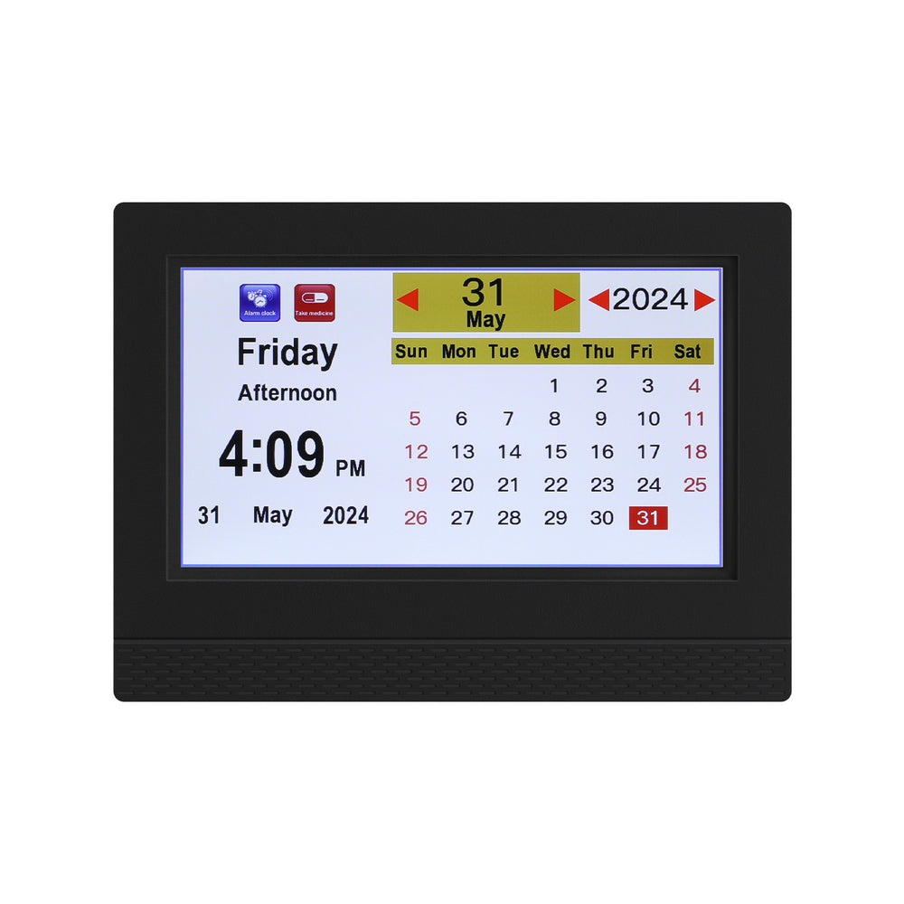 Artiss 7inches Digital Day Clock Calendar Alarm Black