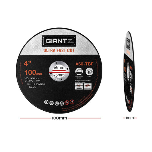 Giantz 200-Piece Cutting Discs 4inches 100mm,Giantz 200pcs 4inches Cutting Discs 100mm Angle Grinder Thin Cut Off Wheel for Metal