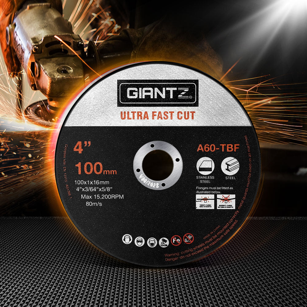 Giantz 200-Piece Cutting Discs 4inches 100mm,Giantz 200pcs 4inches Cutting Discs 100mm Angle Grinder Thin Cut Off Wheel for Metal