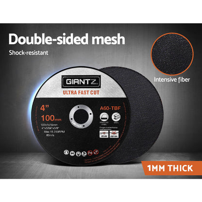 Giantz 50-Piece Cutting Discs 4inches 100mm,Giantz 50pcs 4inches Cutting Discs 100mm Angle Grinder Thin Cut Off Wheel for Metal