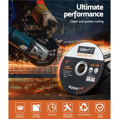Giantz 50-Piece Cutting Discs 5inches 125mm Angle Grinder Thin Cut Off Wheel Metal
