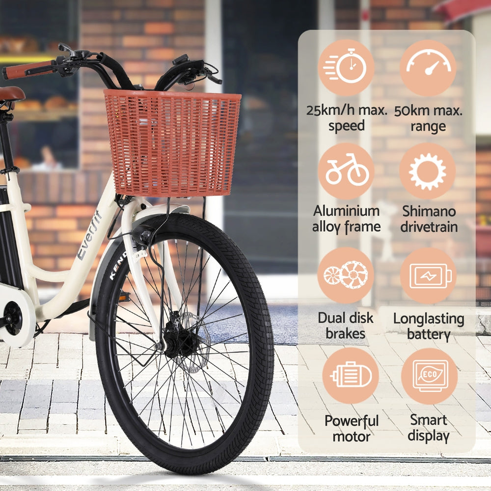 Everfit 26inches Electric Bike City Bicycle eBike e-Bike Commuter w/ Battery WH