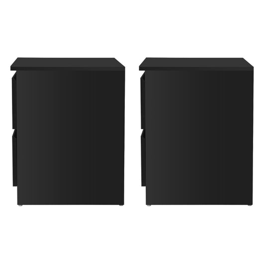 Artiss 2x Bedside Table 2 Drawers - PEPE Black