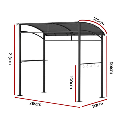 Instahut Gazebo Outdoor BBQ Grill Patio Garden Marquee Shade Shelter Shelf Hooks Grey